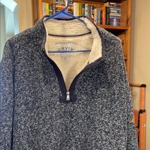 Orvis Black Zip Up Sweater with High Collar